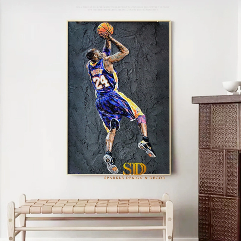 China Factory Custom Made Kobe Bryan Mosaic Portrait Glass Mosaic Art Mural for Sale