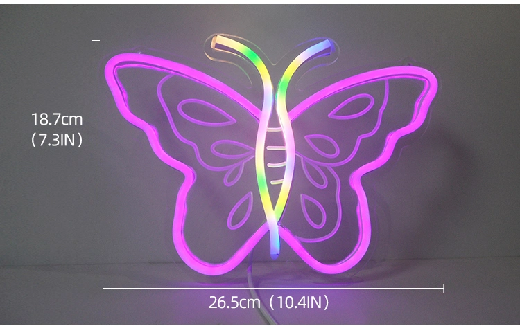 Wholeselling Cute Butterfly Neon Sign Can Do Your Personalized Design with Fast Responding