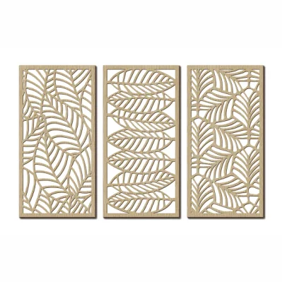 Monstera Holz Wandkunst Home Decor 3 Panel Holz Wandkunst